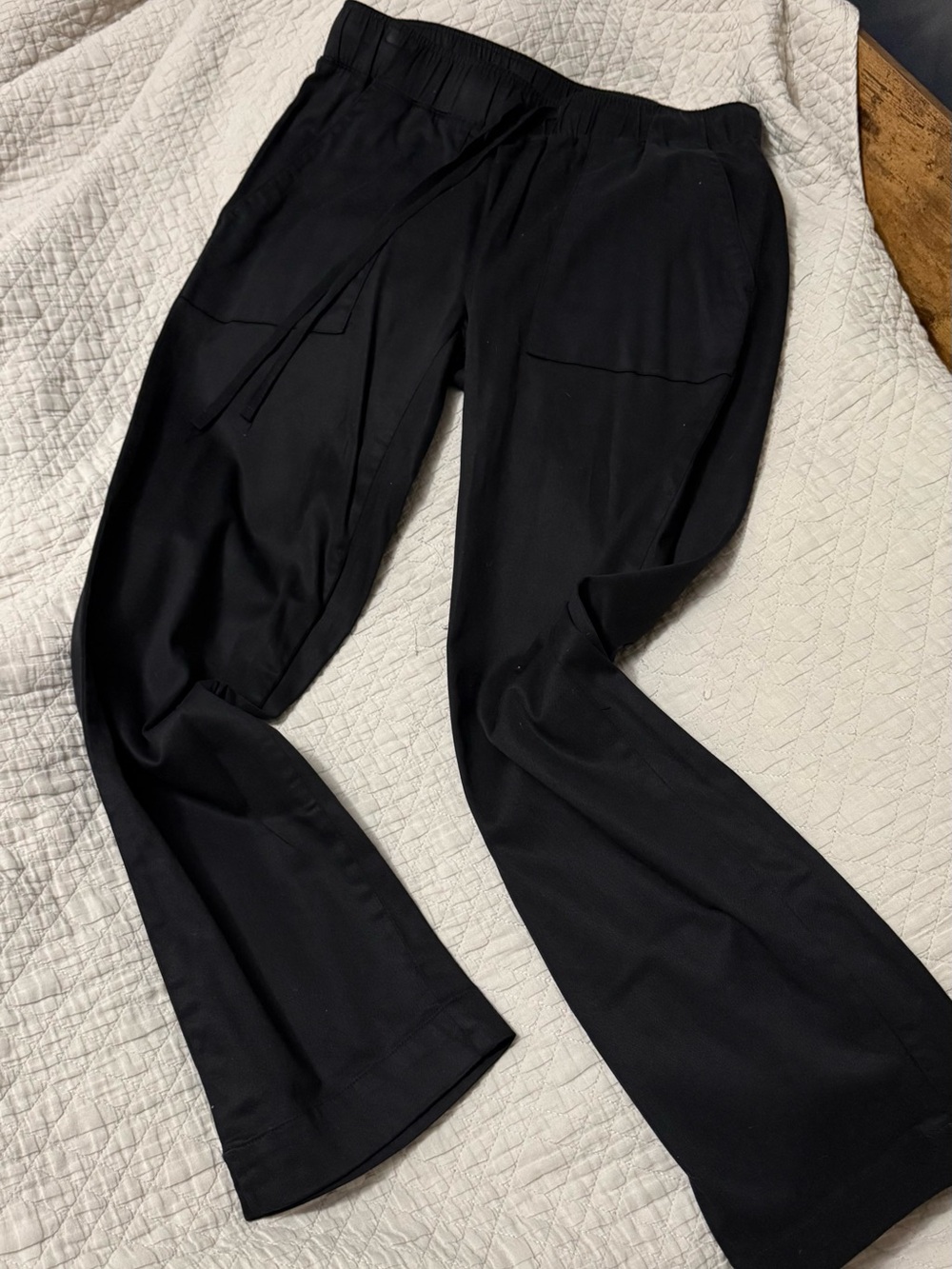 Women’s Black Bamboo Drawstring Casual Pants